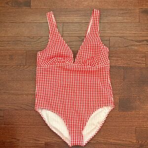 Shade & Shore Red gingham one piece